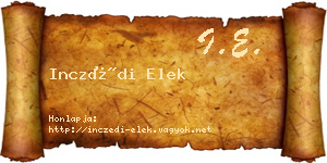 Inczédi Elek névjegykártya